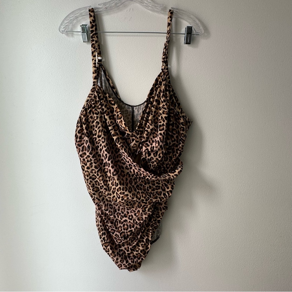 Aqua Green Leopard Or Cheetah Print Swimsuit, Lin… - image 1